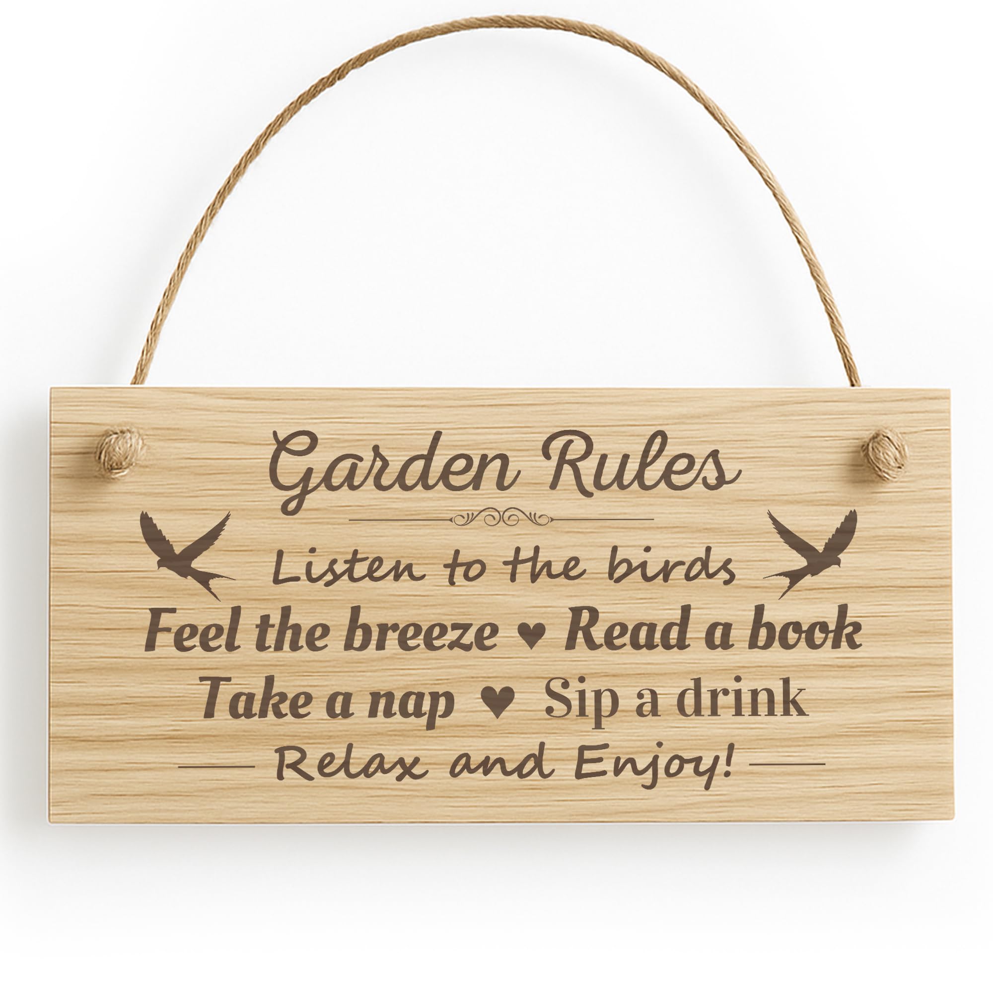 Red Ocean Garden Rules Sign Engraved Wood Garden Signs And Plaques Shed Sign Novelty Mum Nan Gift