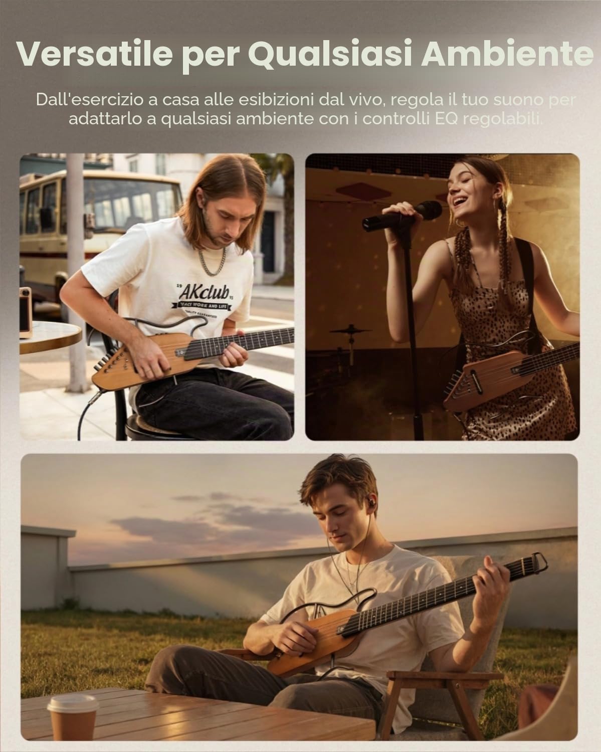Donner HUSH-I Chitarra Portatile Senza Testa Acustica-Elettrica Ultra-Leggera Silenziosa Viaggi Corpo Acero Telai Rimovibili Custodia Morbida Accessori