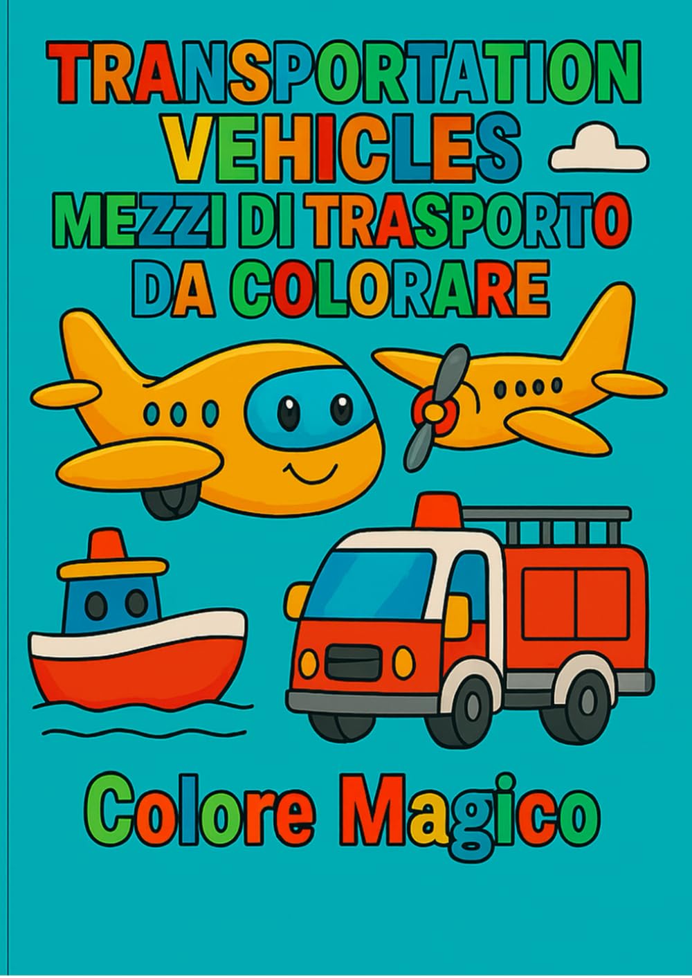 Transportation Vehicles - Mezzi di Trasporto da colorare (Colore Magico)