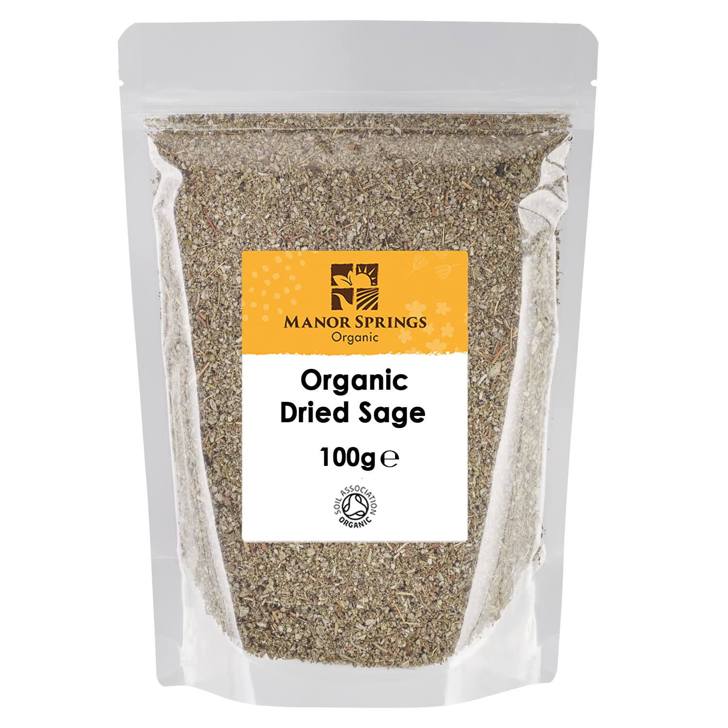 Organic Dried Sage 100g by Manor Springs OrganicSoil AssociationSoil AssociationSoil Association