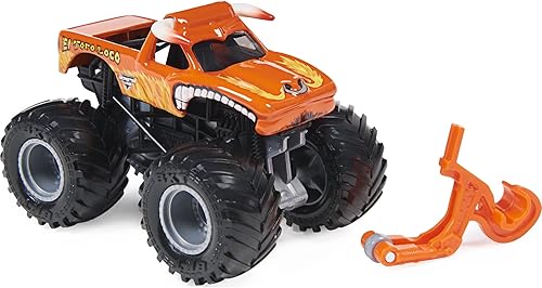 Miniatura 2 de Monster Jam 2021 Spin Master 1:64 Camión monstruo fundido a troquel con barra de ruedas: Retro Rebels El Toro Loco Naranja