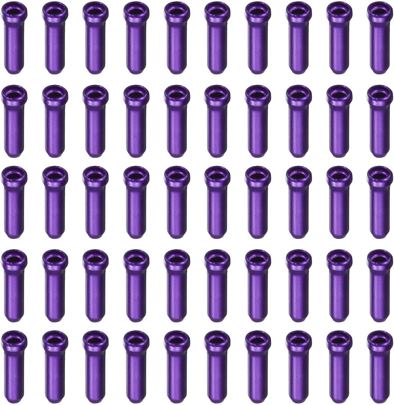 HARFINGTON Aluminum Alloy Bike Cable End Caps Set Purple 100 Pcs