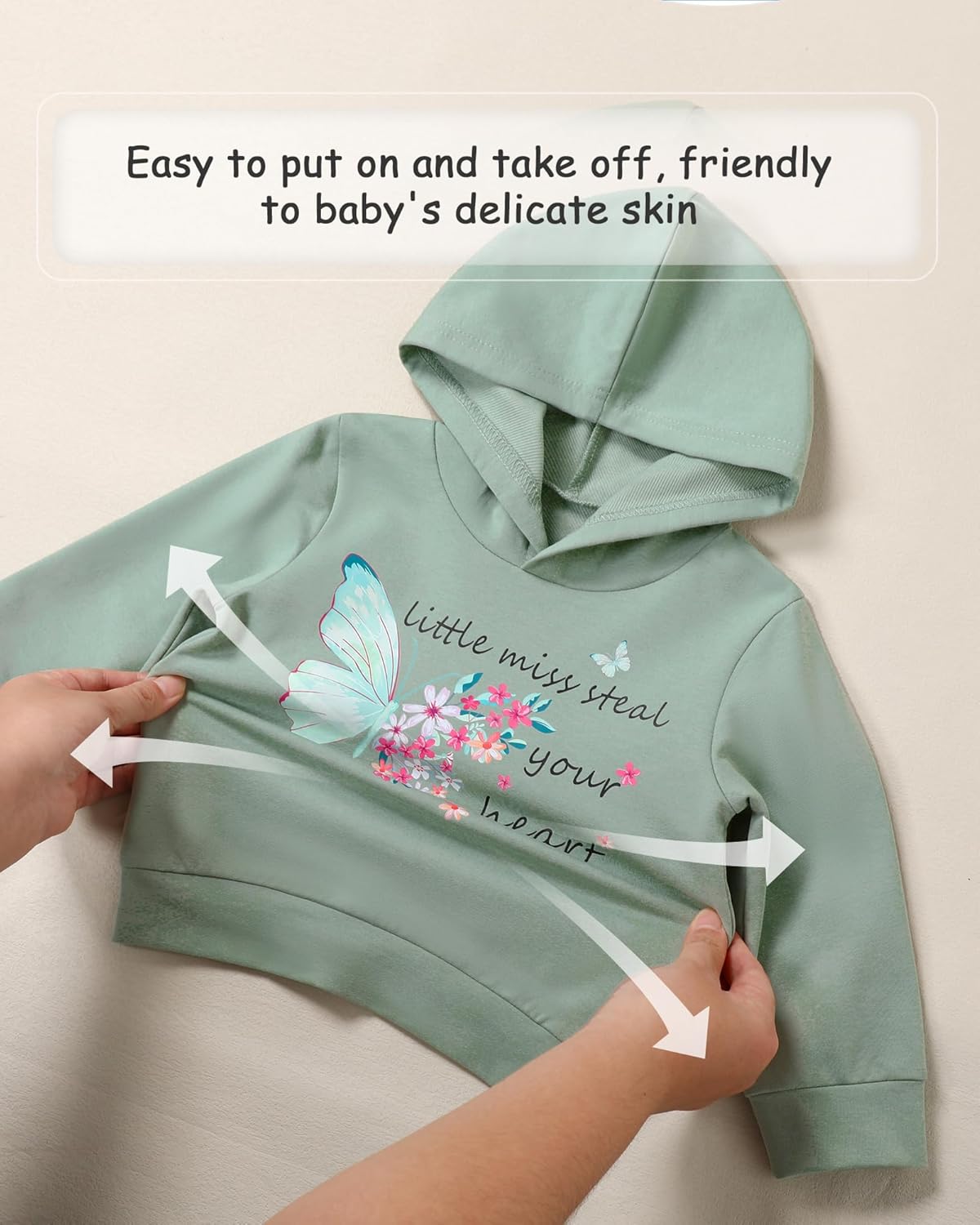 Coco&RARA Toddler Girls Clothes Baby Hoodie Sweatshirt Flower Sweatpants Outfits 2pcs Fall Winter Tracksuit Set 18M-6T - Image 4