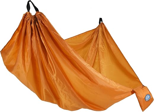 Equip Outdoors Portable Camping Hammock, Hanging Kit Included, One Person Recycled Fabric Hammock, Turmeric Yellow