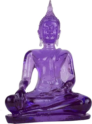 BUDDHO Buda superando las tentaciones Estatua de Buda de 4 pulgadas de alto. Estatua de Buda tailandesa de resina de polietileno para decoración del