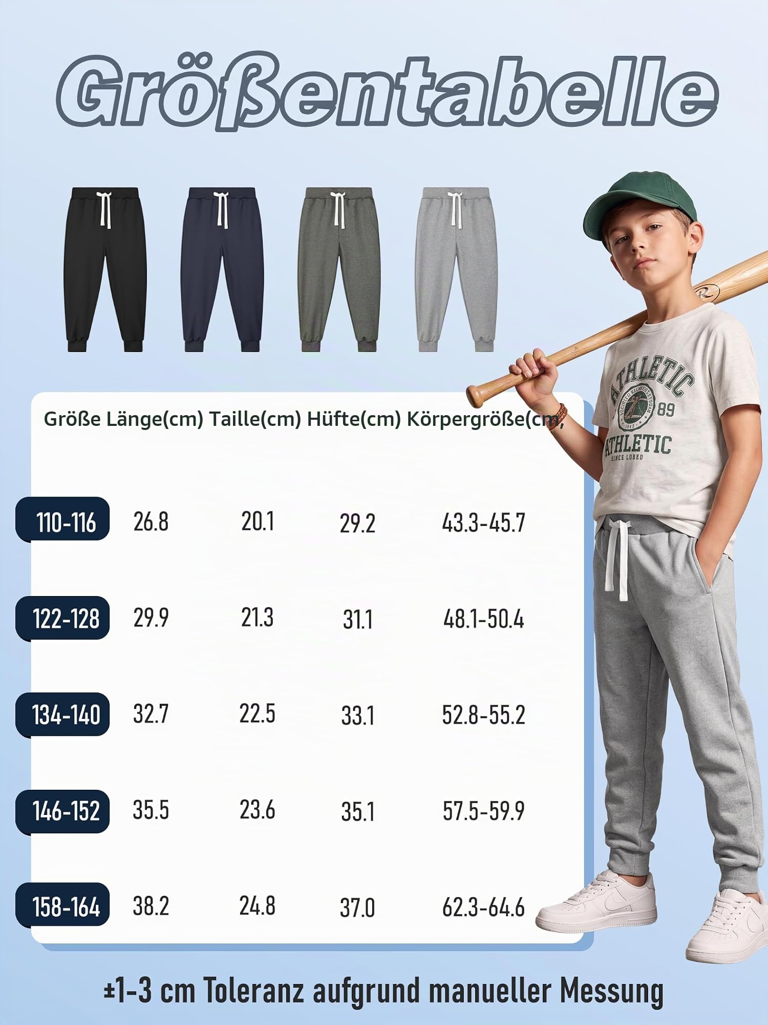 Ruisita 4er-Pack Jogginghosen für Kinder Jungen Mädchen Trainingshose