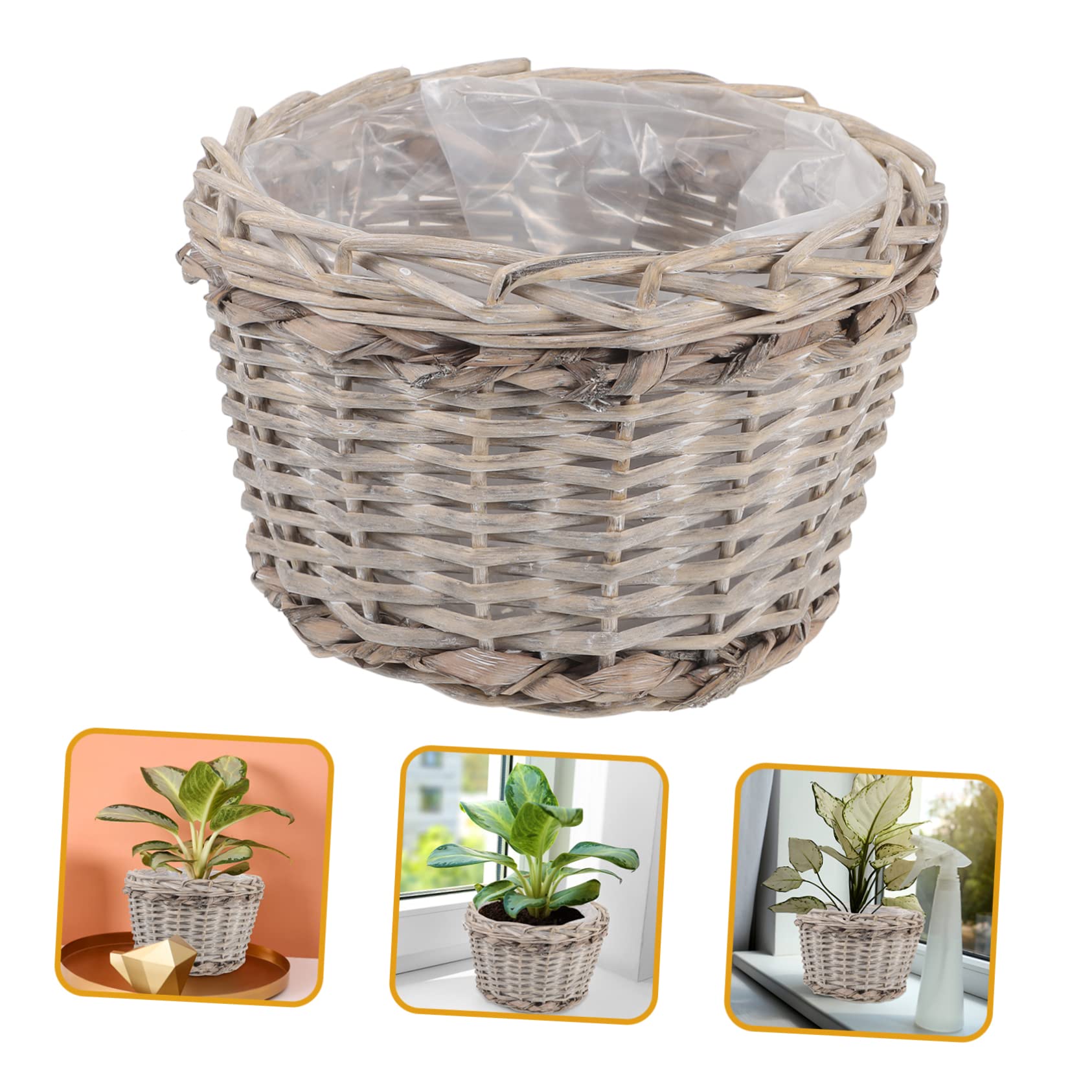 DOITOOL 1pezzi Cestino Appendere Per Piante Design Retro Portavaso Decorativo Per Balcone e Giardino Capacità Colore Nero