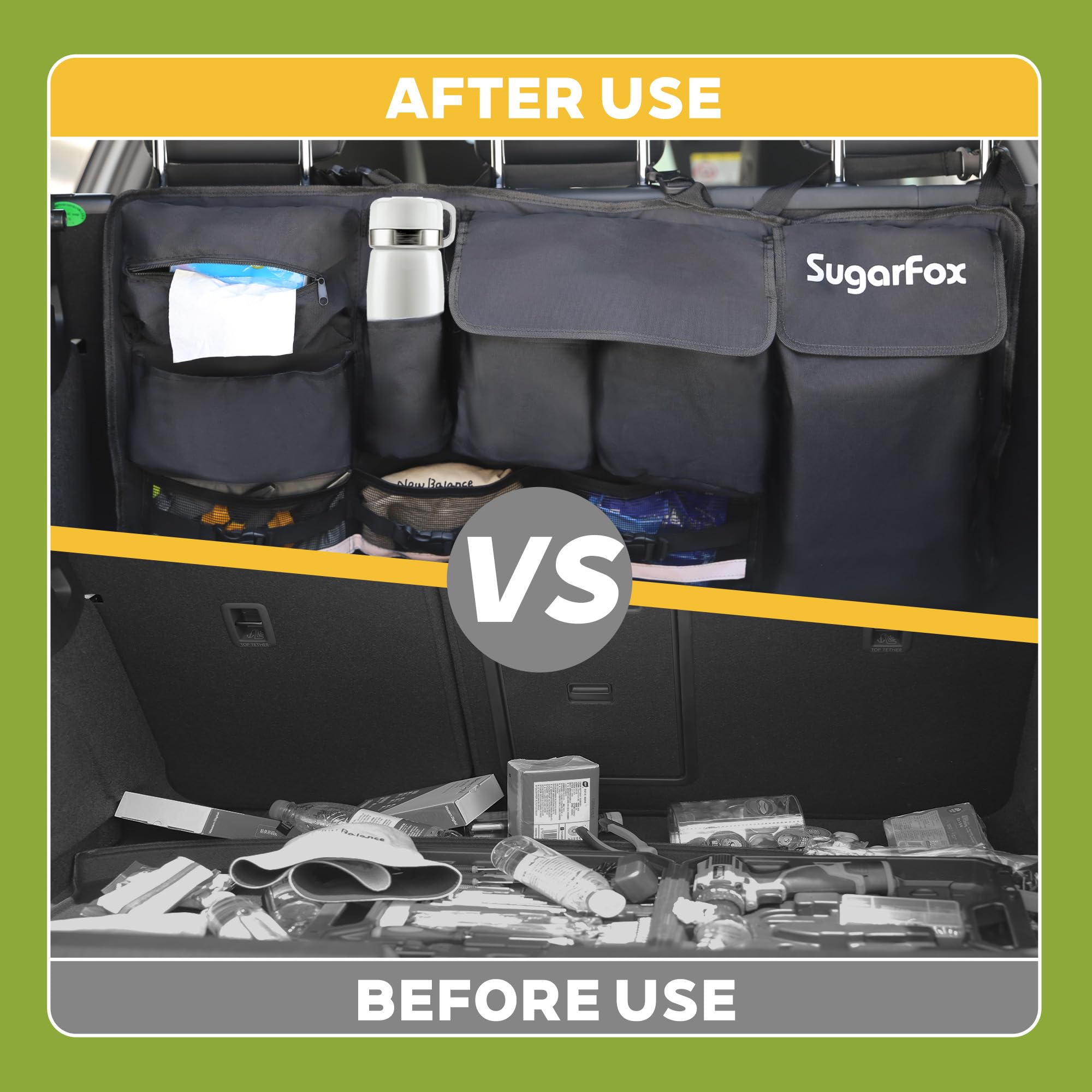 Aazon.co: CAREST Car Backseat Hanging Trunk Organizer For SUV, Van, Truck With 9 Strage