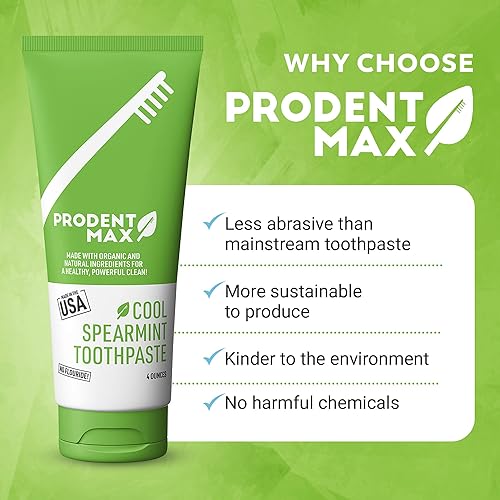 Miniatura 7 de Cool Spearmint Pasta de dientes natural, pasta de dientes blanqueadora para la salud oral y de las encías, para adultos y niños, pasta de dientes