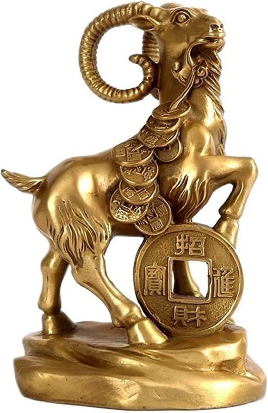 Posąg Feng Shui, chińskie ozdoby mosiężne, miedziane ozdoby zodiaku owiec, dekoracje domowego biura, przyciągają bogactwo i szczęście, kolekcja prezentów