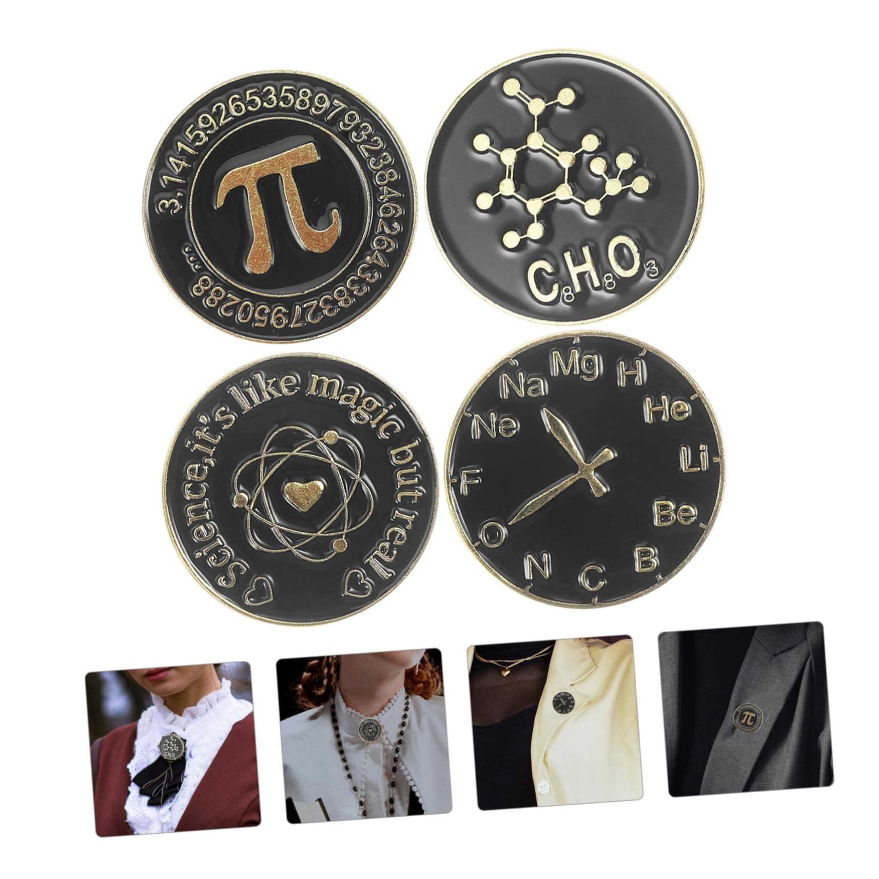 Holibanna Perno Estetico Per Giacche Pin Di Risvolto Spille E Spille Da Donna Pin Per I Vestiti Spilla Simbolo Della Scienza Spille Smaltate Creative Perni Lega Black