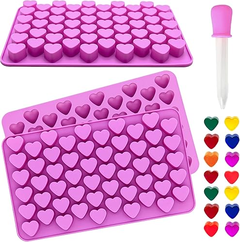 Paquete de 3 moldes de silicona con forma de corazón, molde para hornear Chocotale para gomitas, cera derretida, gelatina, cubitos de hielo, velas,