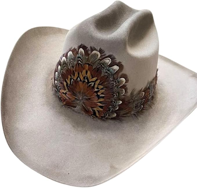Western Feather Cowboy Hat Band for Men Women Natural Feather Rowan