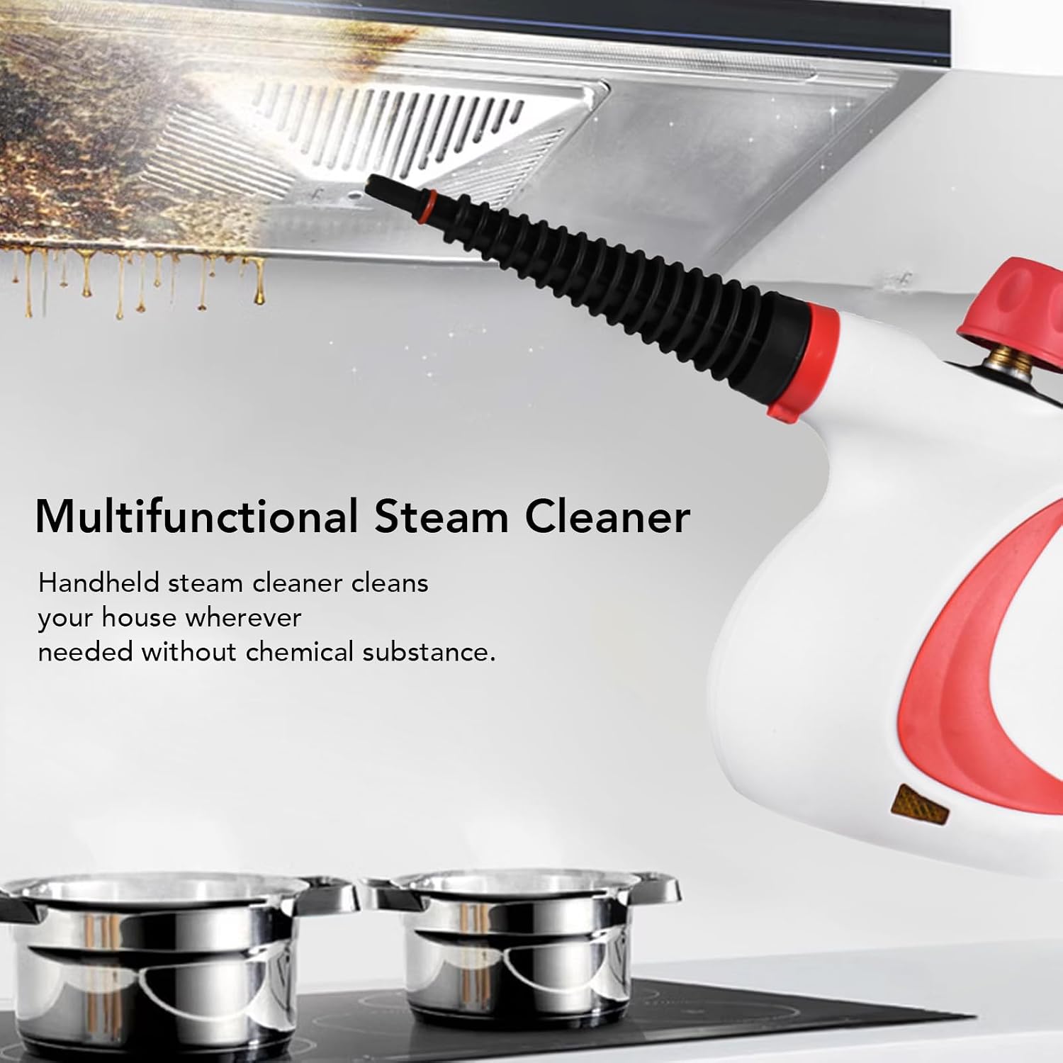 Handheld Steam Cleaner, High Temperature High Pressure Steam Machine, Portable Design, Versatile Use with for Air Conditioner Kitchen Hoods (US Plug 110V)