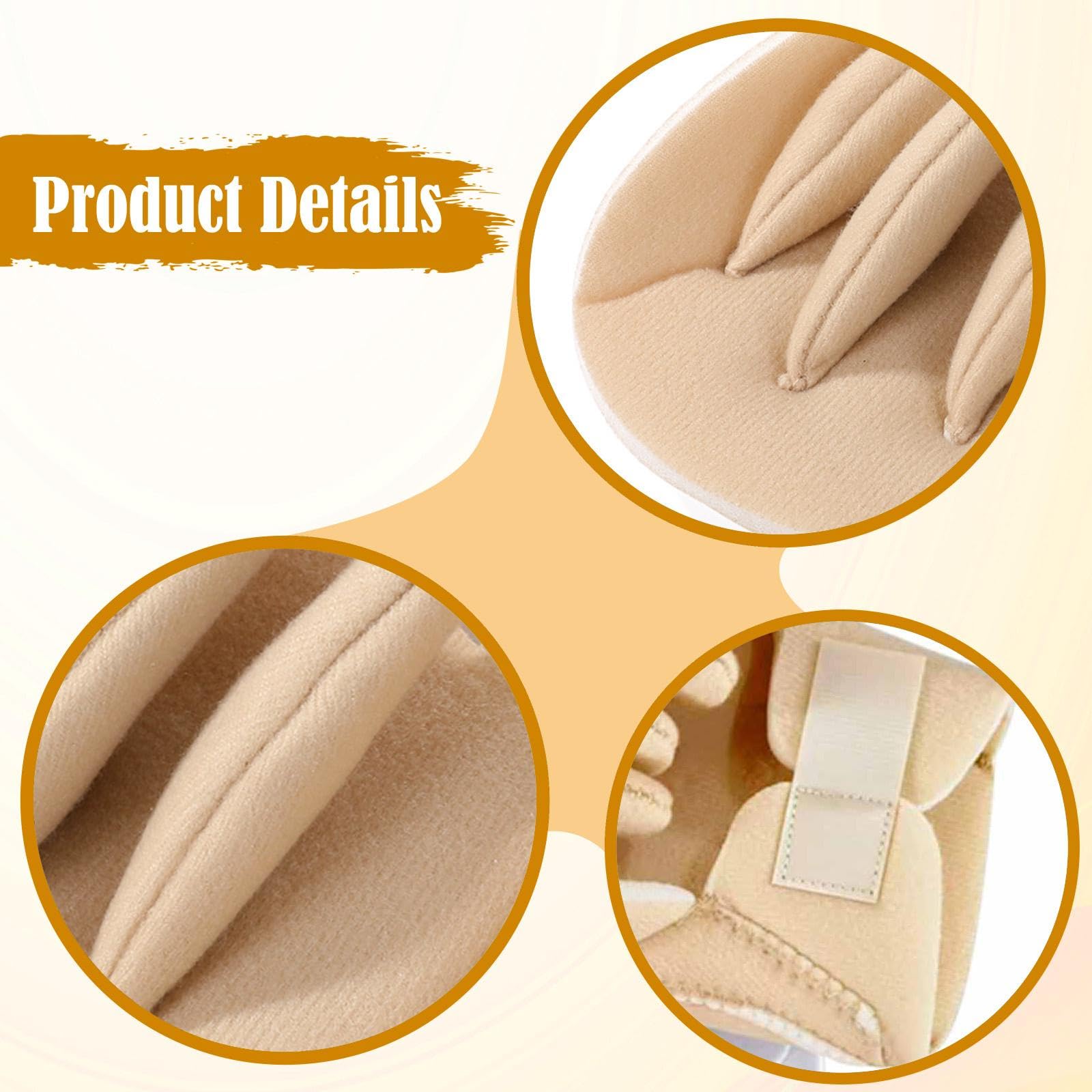 Gant écarteur de Doigts, Protège-Paume, Aide Ergonomique, Coussin Souple, Oreiller pour Contractures de La Main pour Femmes et Hommes, Droite Gauche