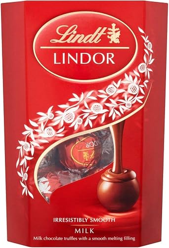 Lindt Hot Chocolate, 300g & Lindor Milk Chocolate Truffles Box - Approx 16 balls, 200g - Chocolate Truffles with a Smooth Melting Filling - For Him or Her for Valentines Day
