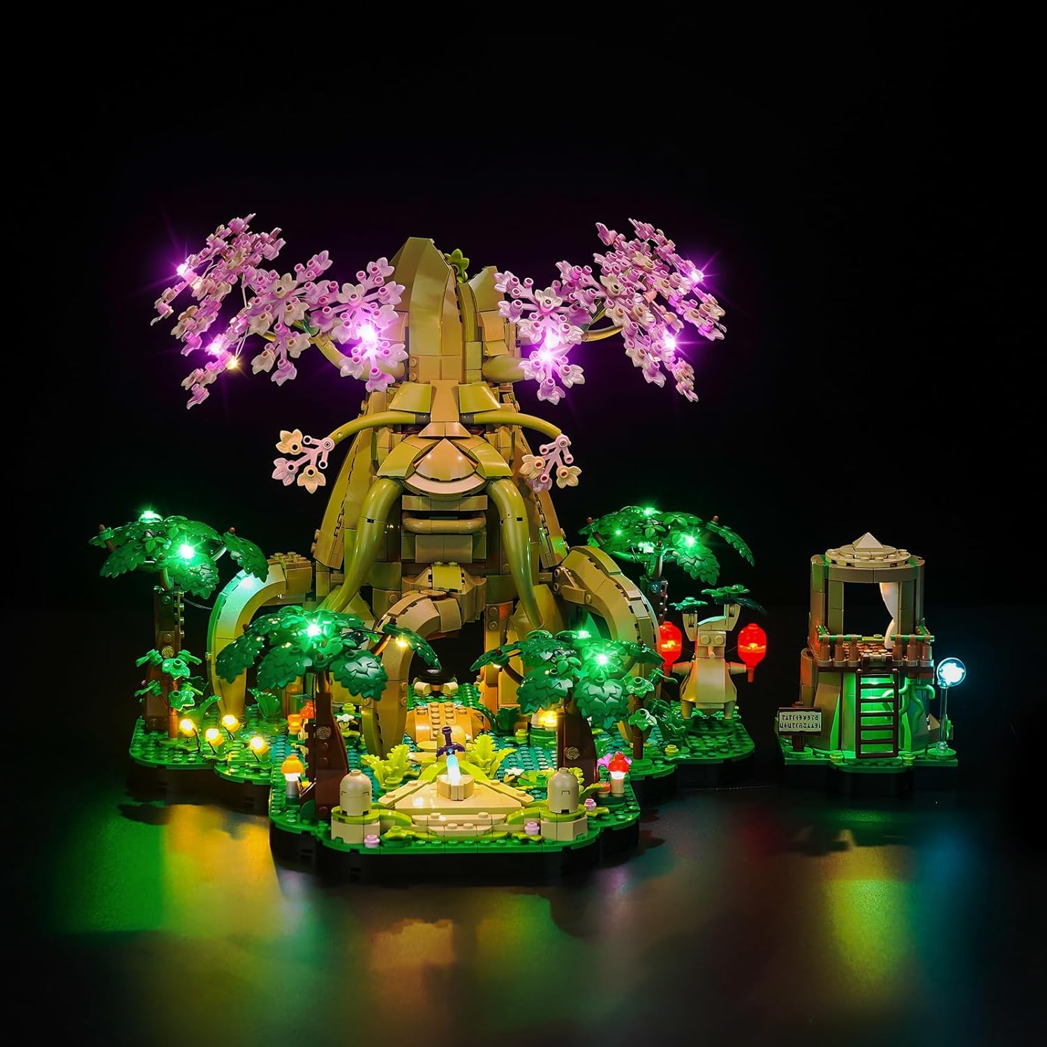 Upgraded Led Light Kit Compatible with Lego The Legend of Zelda Great Deku Tree 2-in-1 Building Set, Pink Lights Decoration Compatible with Lego 77092 (Model Not Includd)