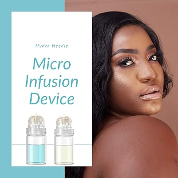 Hydra Needle 20 Pin Ultra-Fine 20pcs Needles Derma Stamp 0.5mm, Microinfusion Device Microneedling Stamper Reusable Facial Skincare Tool Fine Touch Serum Applicator for Home Use