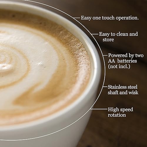 Miniatura 4 de Rae Dunn Espumador de leche - Mezclador de bebidas eléctrico de mano, espumador de leche eléctrico de mano, espumador de café, batidora de mano,