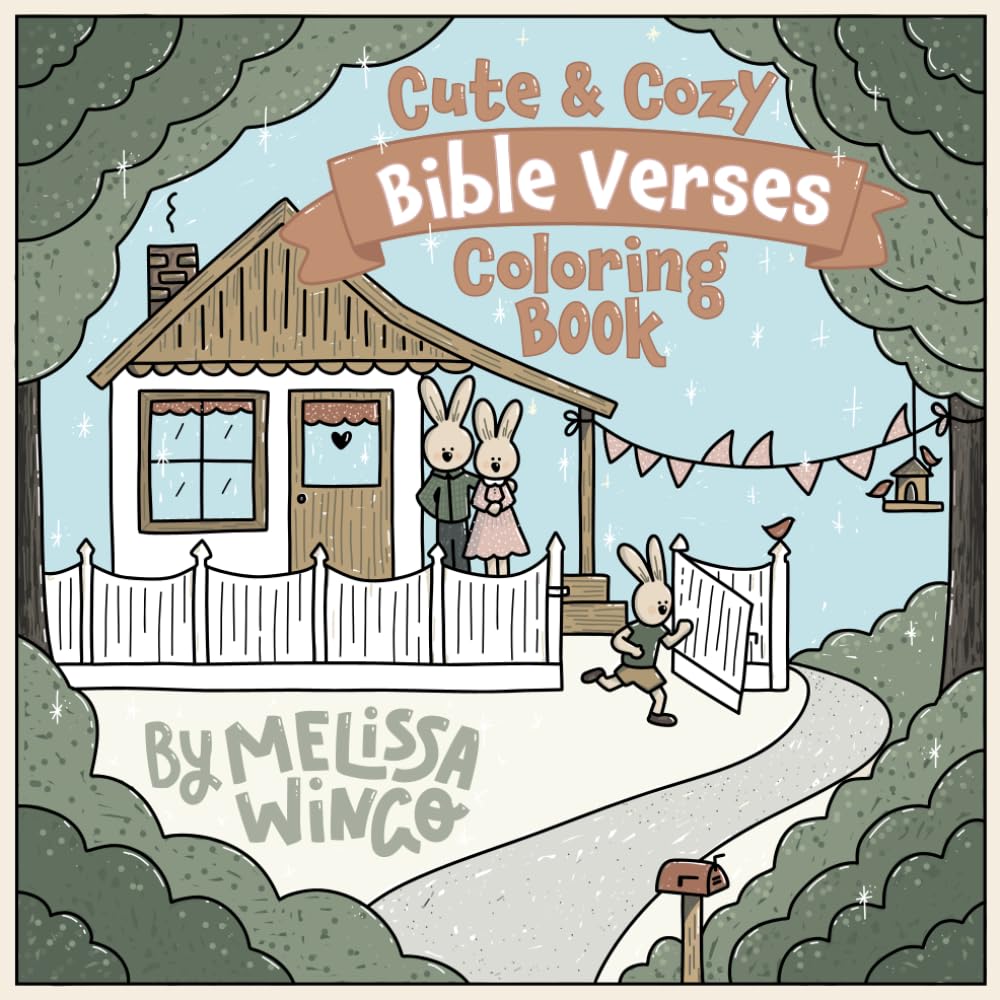 Cute and Cozy Bible Verses Coloring Book: Easy & Relaxing Coloring Pages with Scripture and Adorable Scenes