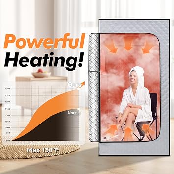 2026 Home Steam Sauna with 4L 1500W Steamer, Full Body Sauna Box for Home, Personal Sauna Steam Sauna Tent at Home Spa, Home Saunas Room for Gym, Pilates, Garage (Silver 4L)