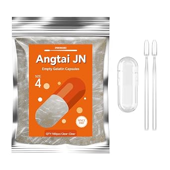 Empty Gelatin Capsules Size 4 - 100 Count Small Clear Empty Capsules Ideal for DIY Filling - Fillable Pill Gel Caps with 2 Filling Spoons for Capsule
