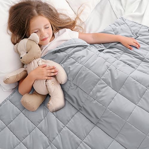 Miniatura 15 de Kivik Manta con peso de 3 libras, transpirable, pequeña y pesada, para dormir y relajarse, para cama, sofá, hogar, escuela, lavable a máquina