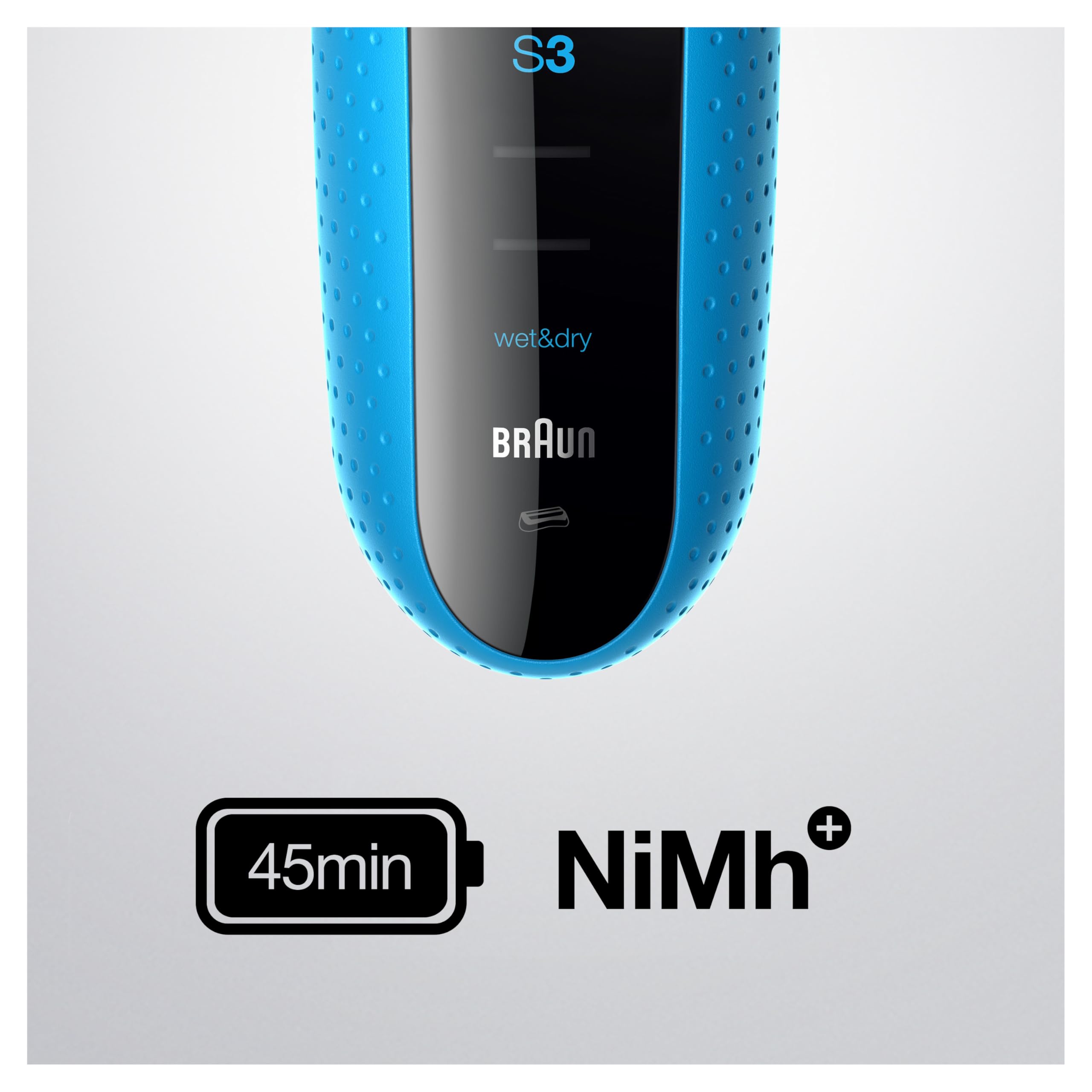 Braun Rasoir Électrique Homme Series 3 ProSkin 3040s Noir et Bleu | Batterie Rechargeable, Tondeuse de Précision Intégrée pour les Moustaches, Micro-Peigne pour Rasage Efficace, Charge Rapide