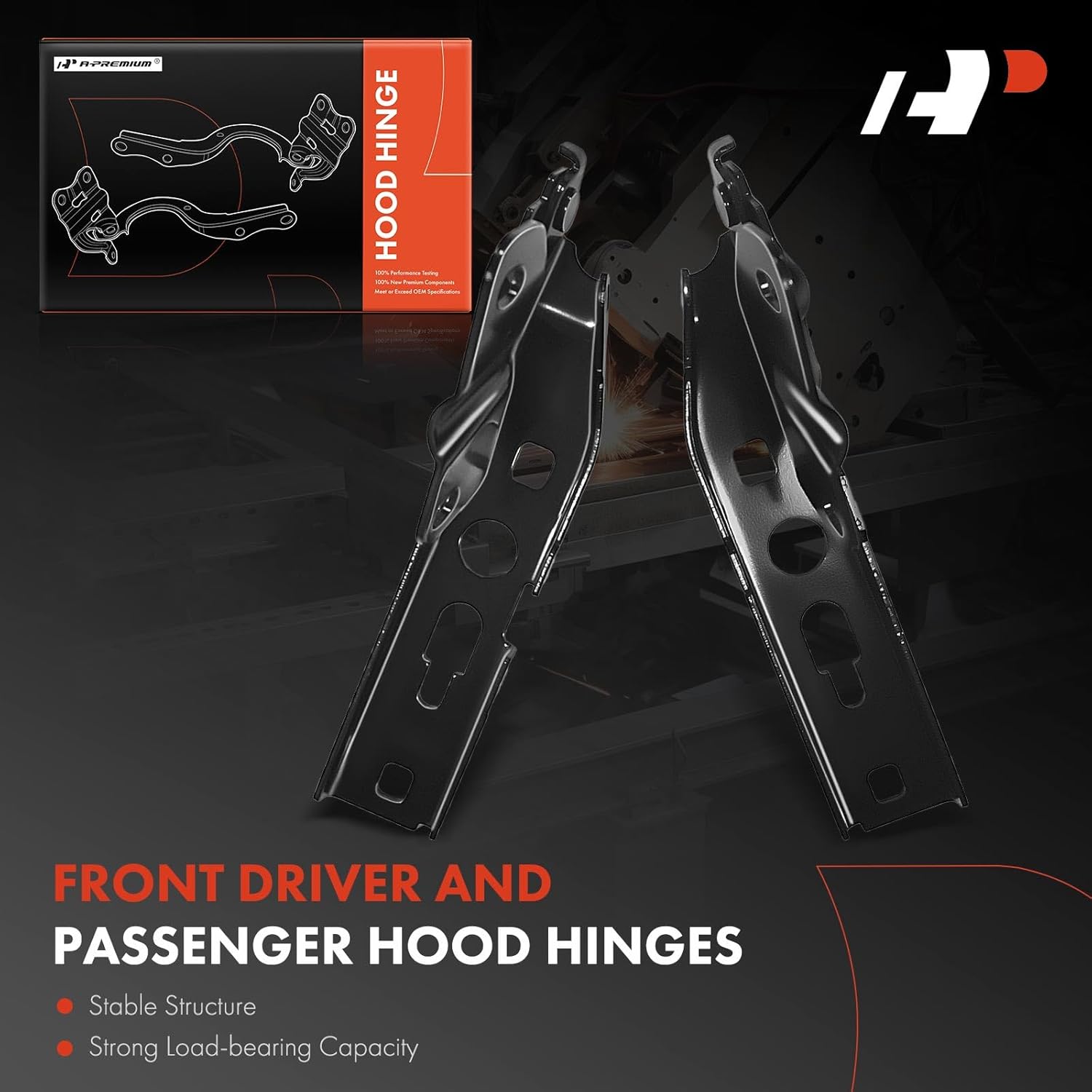 A-Premium Driver and Passenger Hood Hinges Compatible with Audi Q3/Q3 Quattro 2015 2016 2017 2018, Set of 2 Front Left and Right Side Hood Hinges, Replace# 8U0823301, 8U0823302