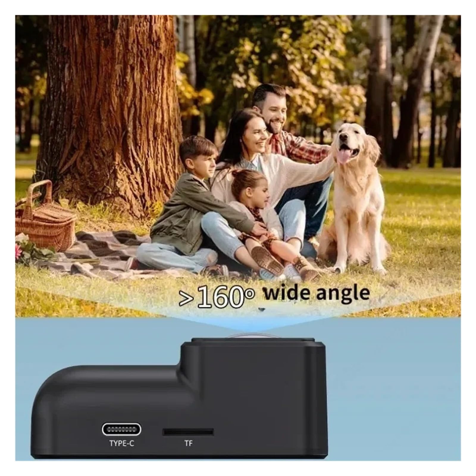 1080P HD WIFI Action Camera Clip Posteriore Portatile AP Videocamera Con Visione Remota Videoregistratore Sportivo Da Esterno Grandangolare A 160 ° Mini Cam For Animali Domestici(Add 64G card)