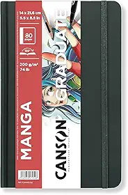 CANSON Caderno Sketchbook Manga Graduate A5 200g/m² 80 Folhas – Capa Dura para Desenho 14x21cm