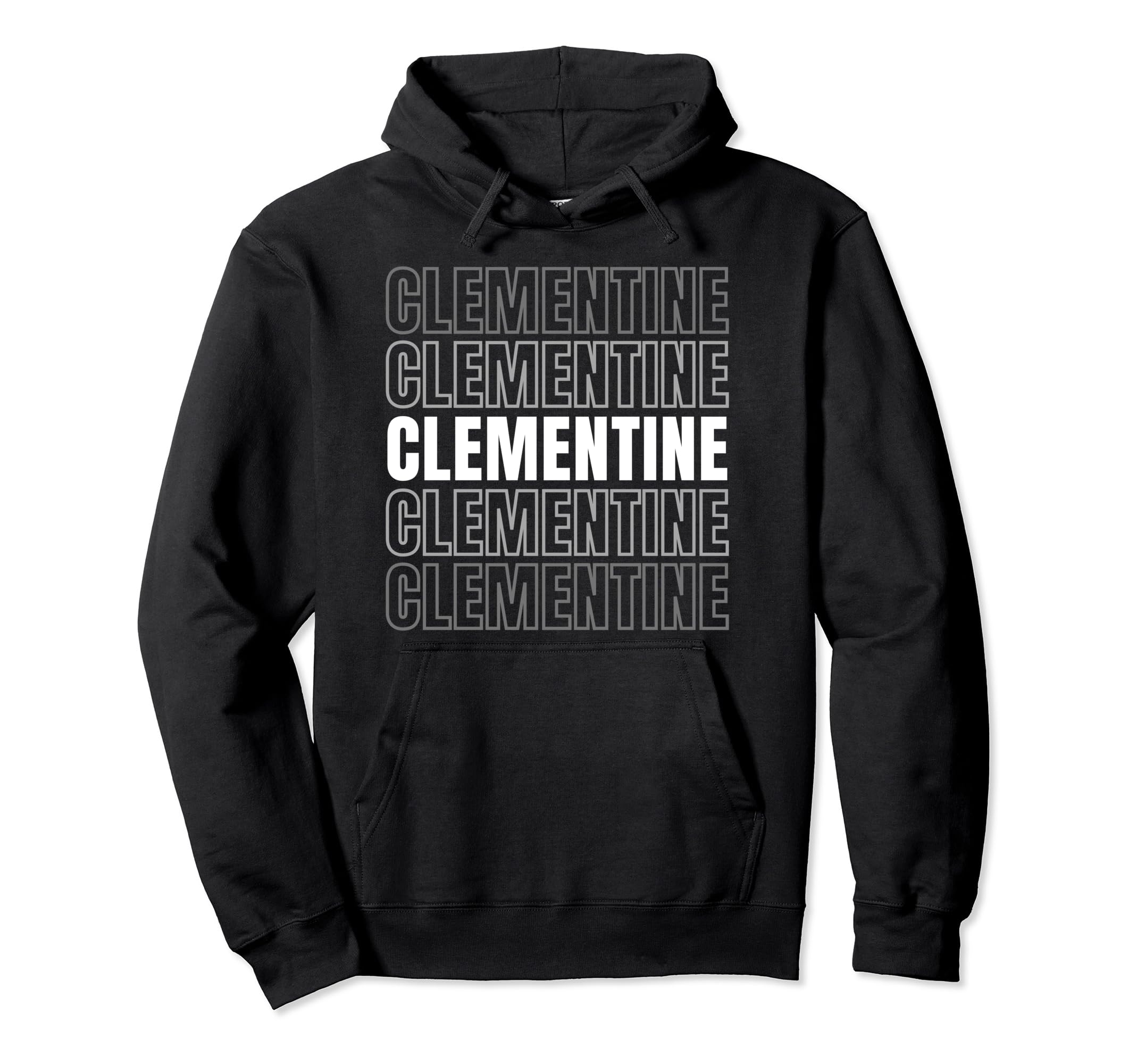 Clementine Repeating Text Retro Design Pullover Hoodie