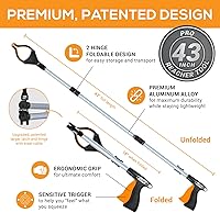 Vista 6 de EZPIK Pro herramienta de agarre plegable de 43" para personas mayores - Herramienta de agarre para ancianos, herramienta de alcance resistente