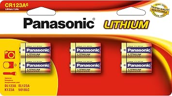 Panasonic CR123A 3V Long Lasting Lithium Batteries for Tactical Flashlights, Home Security Systems, Cameras, Lighting Equipment and Other Devices, 12-Battery Pack