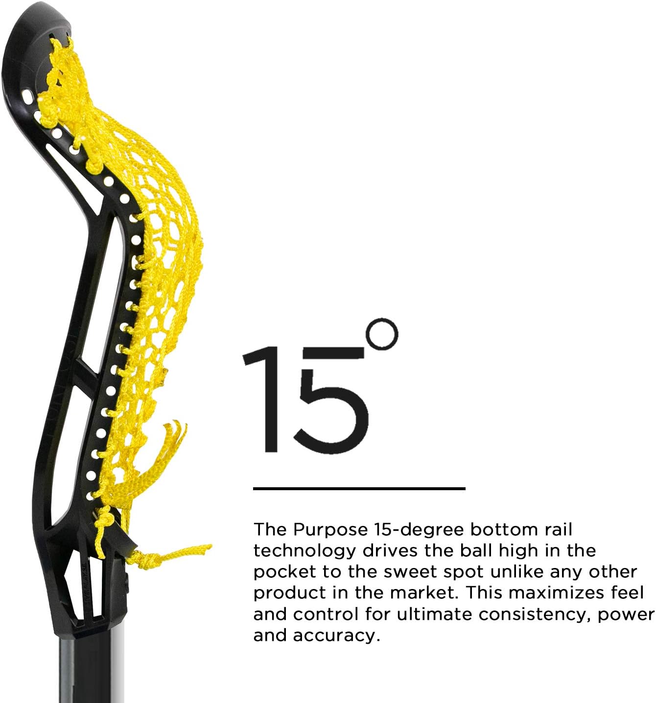 Epoch Women's Purpose Pro Mesh Strung Lacrosse Stick Heads, Black & Yellow : Sports & Outdoors