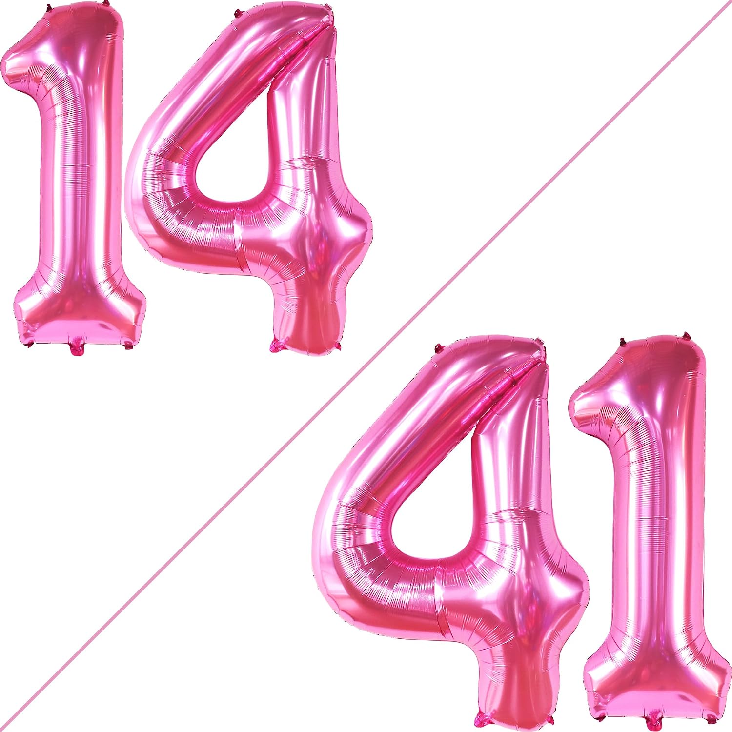KatchOn, Hot Pink 14 Balloon Numbers - Giant, 40 Inch | Hot Pink 14 Birthday Balloons for 14th Birthday Decorations for Girls | Anniversary Party Supplies