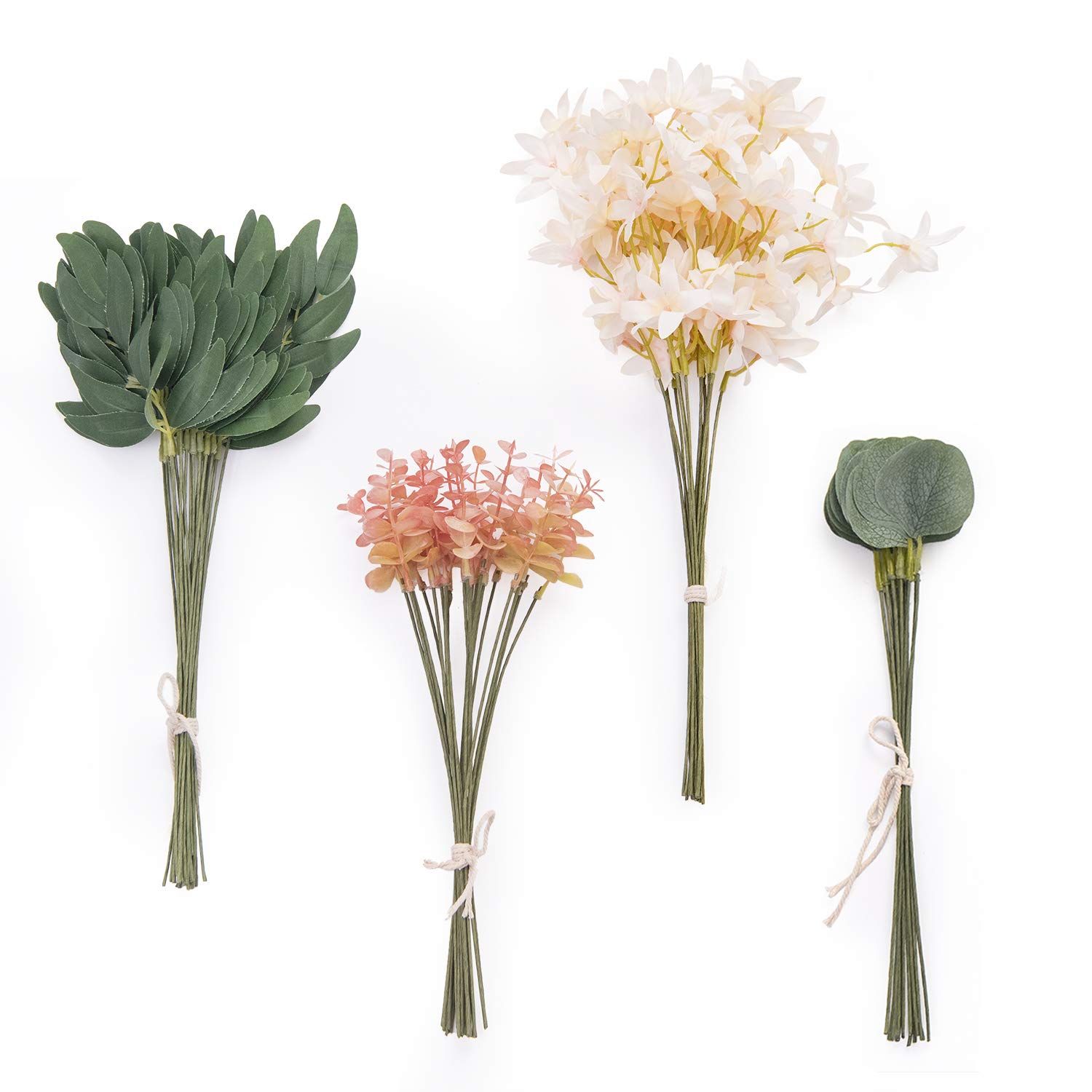 Buy Ling's moment Blush Pink Wedding Bouquet Artificial Greenery Spray