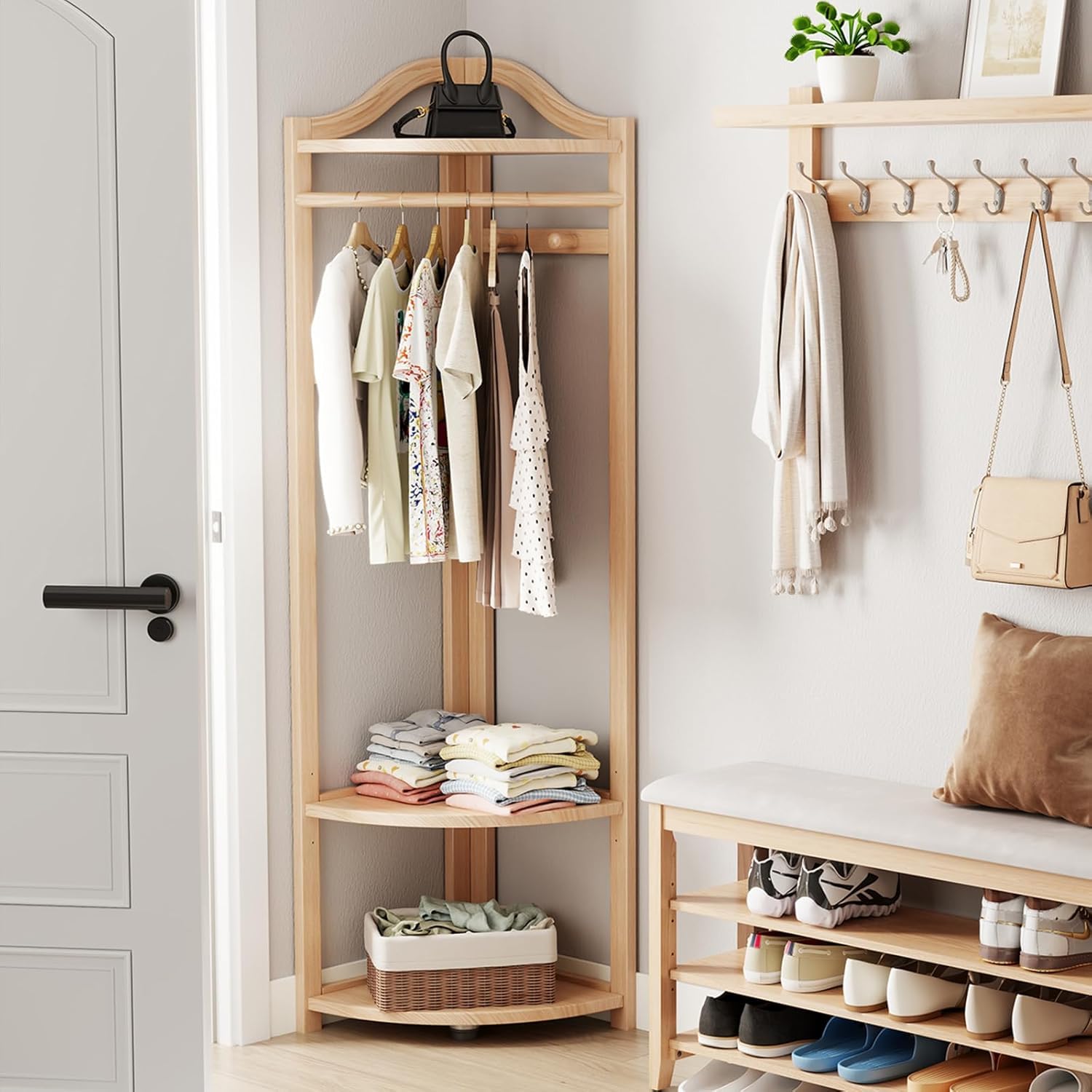 KASLANDI Corner Clothes Rack 