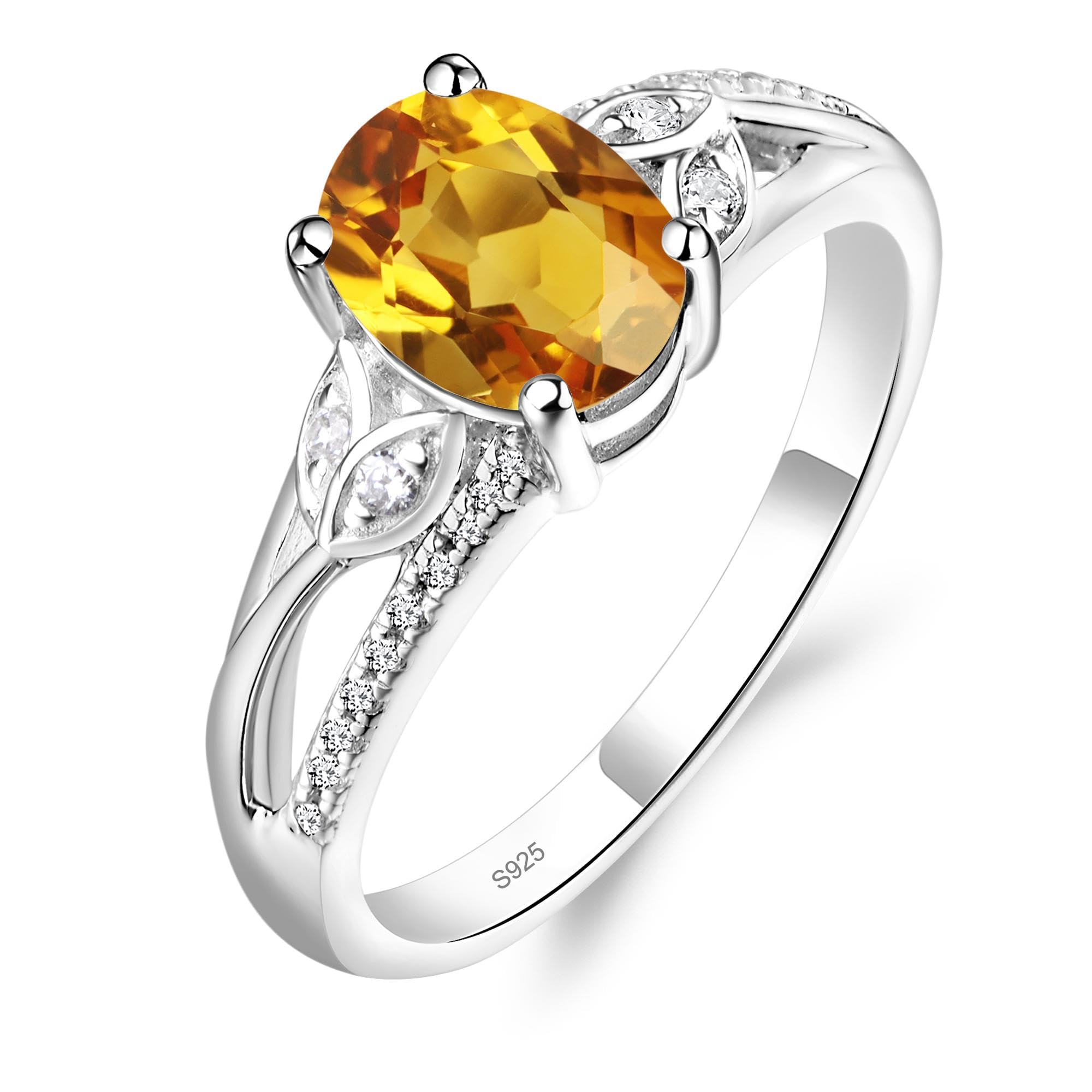 925 Sterling Silver Oval Shaped 8X6 MM Vintage Gemstone Ring Branch Engagement Ring for Women Gift for Mother's Day