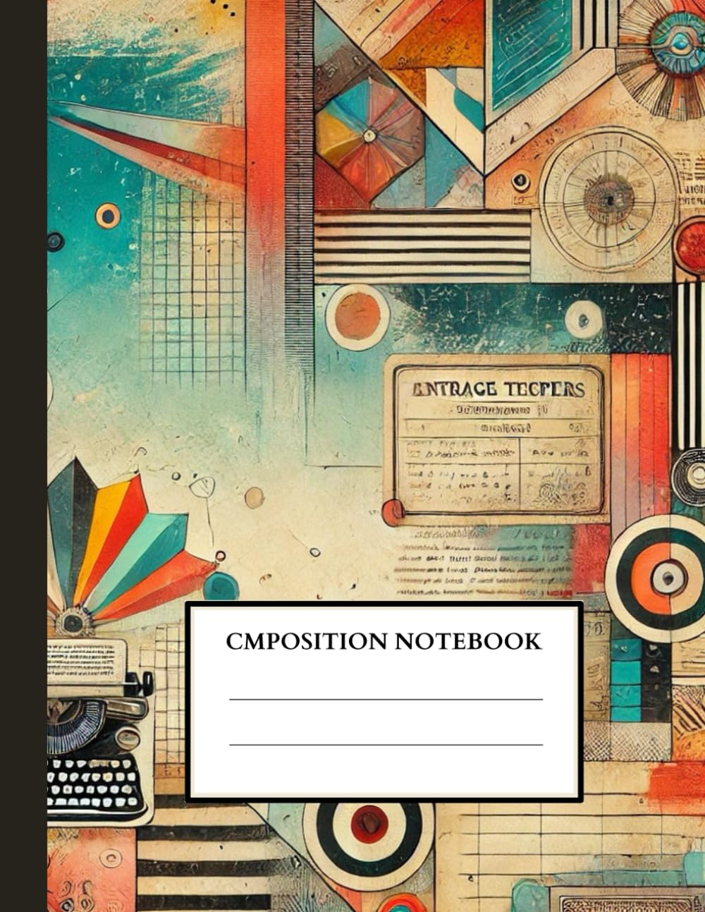 Vintage Composition Notebook – 5.8” x 11”, 120 Pages, Aesthetic Paperback Journal