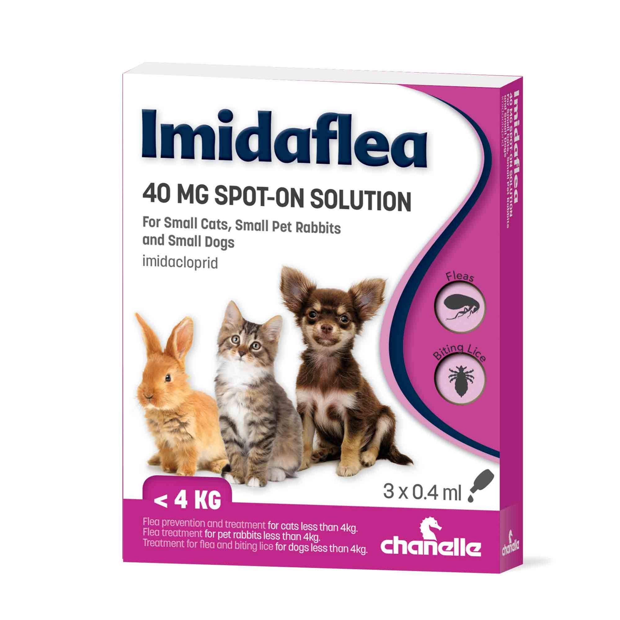 ImidaFLEA Spot On Flea Treatment Cat/Small Dog/Rabbit 40mg 3 Pipettes