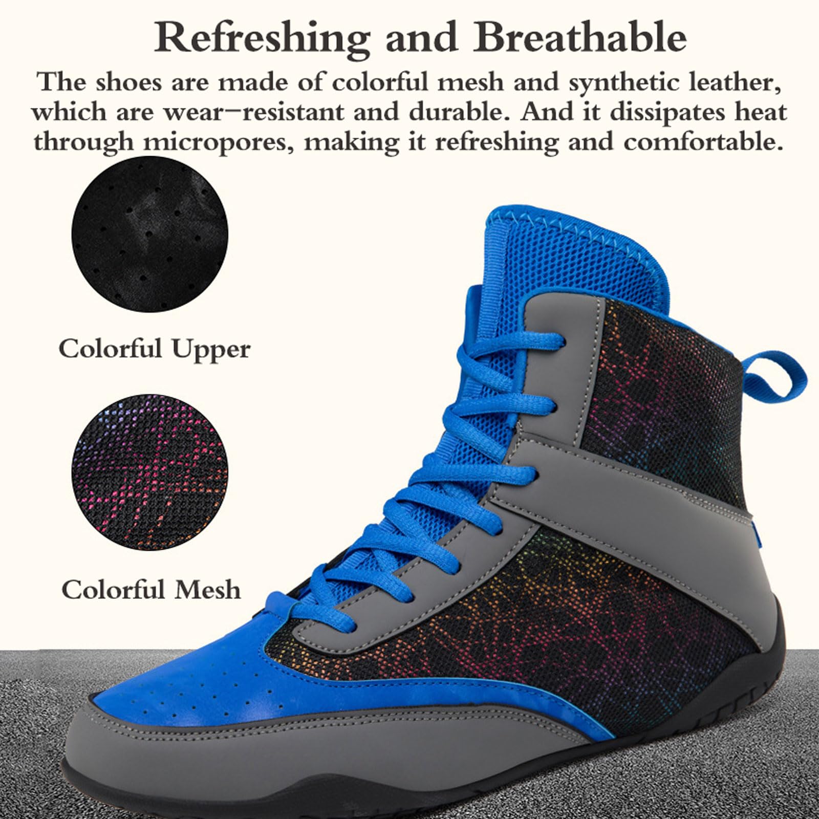 Zapatos de Lucha,Zapatos de Boxeo,Botas de Boxeo,Zapatos de Lucha Transpirables,Unisex,Ligero,Antideslizantes,Flexibles,Confort,para Combate,Wrestling,Fitness,Marciales,Sanda