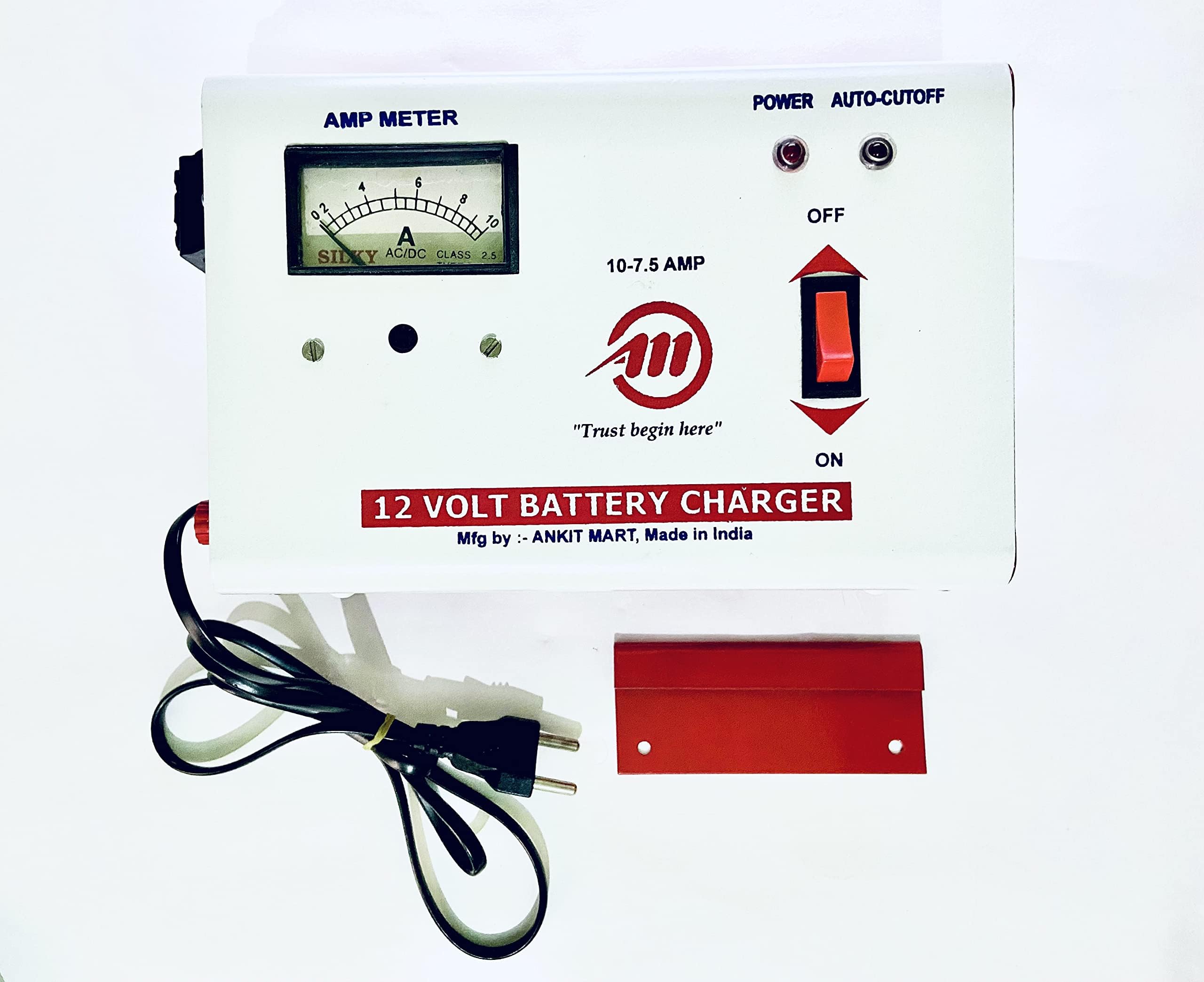 Ankit mart 12 Volt Battery Charger 10AMP Full Wave 12-Volt Battery Charger for ups, Inverter, Two-Wheeler or Four-Wheeler up to 220 ah Battery
