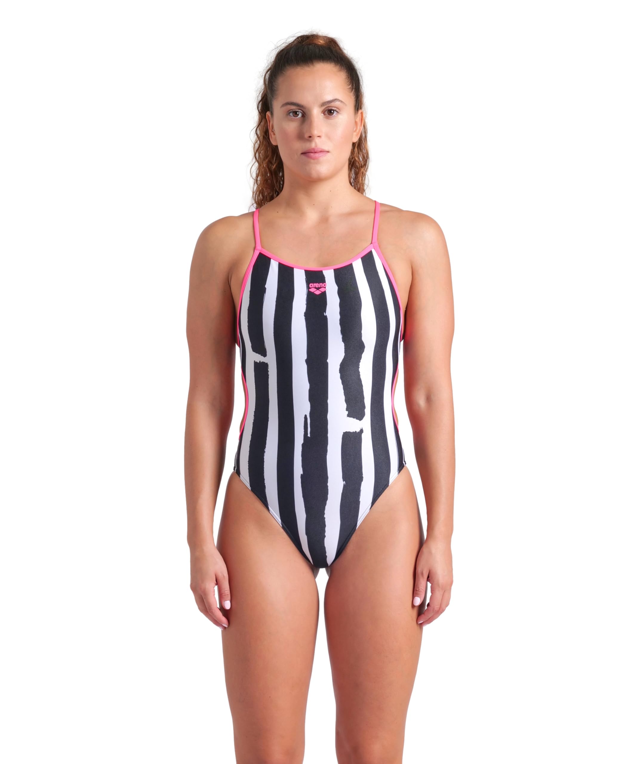Arena Women's Performance Painters Lace Back Athletic Sport One Piece Swimsuit