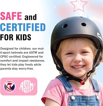 Skateboard Bike Helmet for Toddler Kids, Multisport Bicycle Scooter Roller