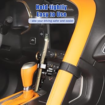 Center Console Car Mobile Phone Mount Compatible with Chevrolet Corvette C7 2014-2019,Center Handle Multifunctional Phone Holder,Navigation Bracket (Style A)