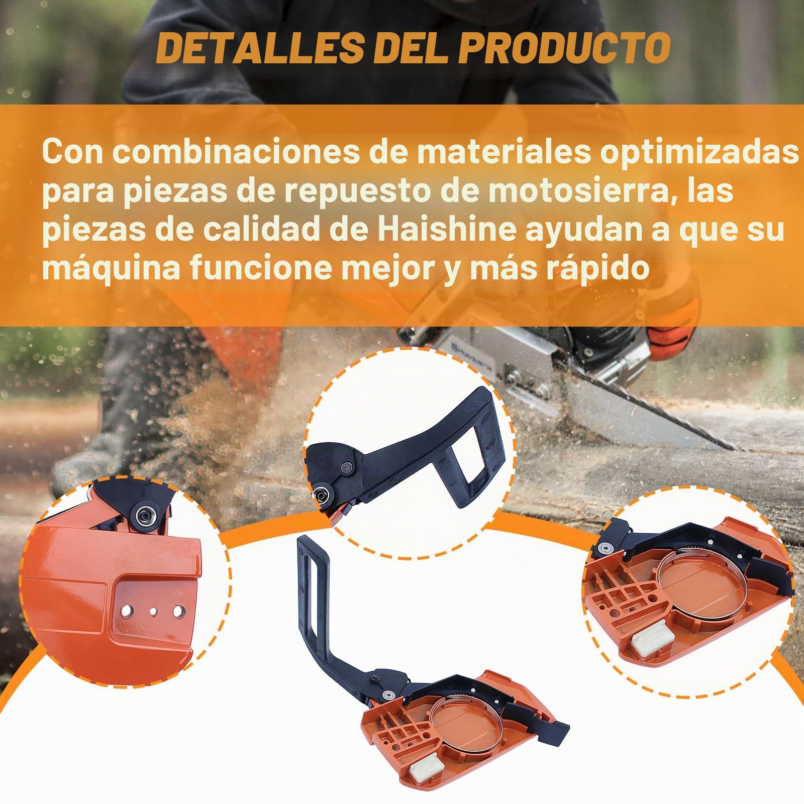 Cadena de Freno Embrague Tambor Piñón Cubierta Buje para Husqvarna 268 272 266 61 66 272XP Piezas de Motosierra