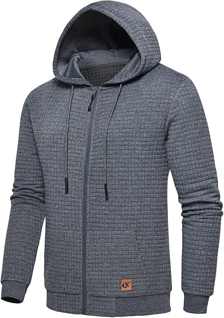 Yuyangdpb Vestes de chandail à capuchon à capuchon avec poche Kanga Zip Up pour homme