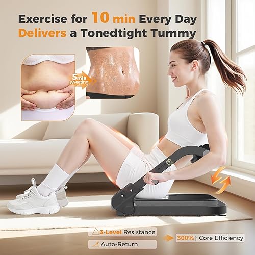 Miniatura 3 de Ab Machine,Sit Up Exercise Equipment& Core Machine, Workout Equipment,Adjustable Ab Trainer with 3 Resistance Levels and Removable Auxiliary