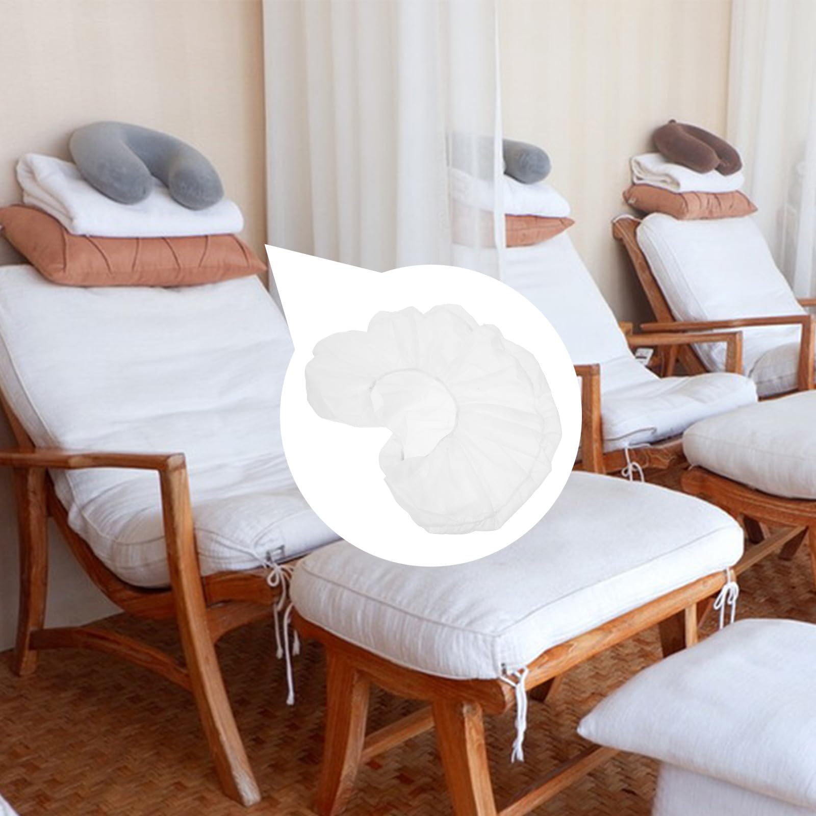 ABOOFAN 50 Pezzi Copri Cuscino Monouso a Forma di U Non Tessuto Bianco, Leggero e Pieghevole, per Massaggi e Saloni di Tatuaggi
